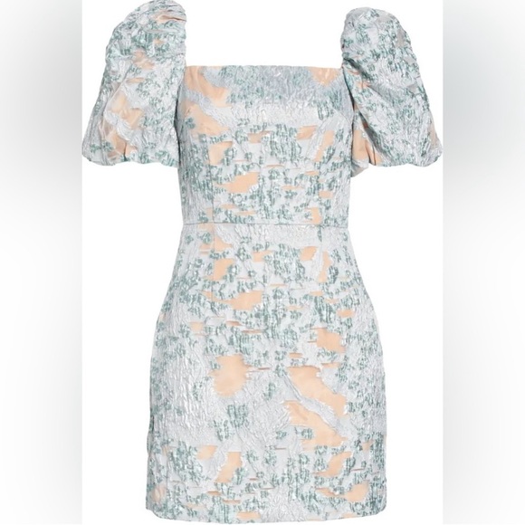 Elliatt Blue and Cream Mini Dress - Picture 1 of 9